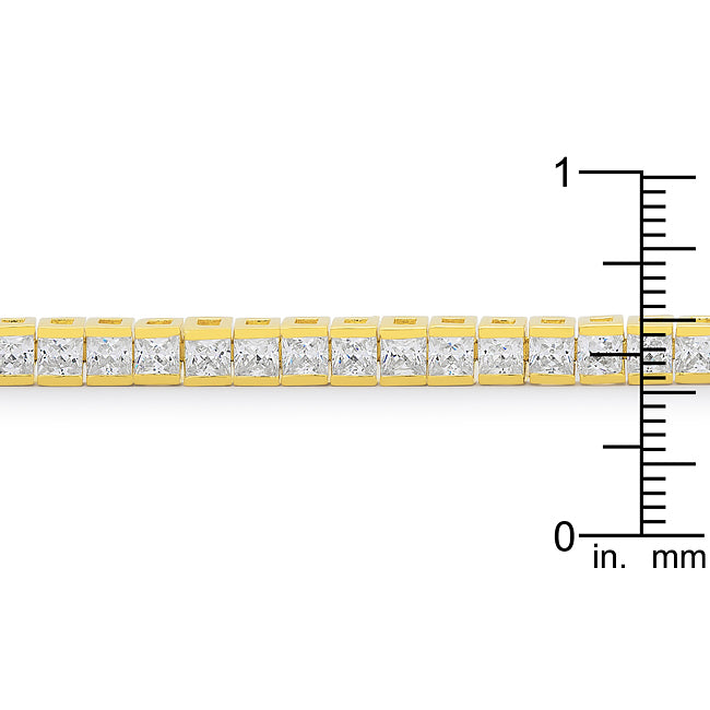 Victoria Tennis Bracelet 7” Princess Cut | Clear | Rose Gold Toned
