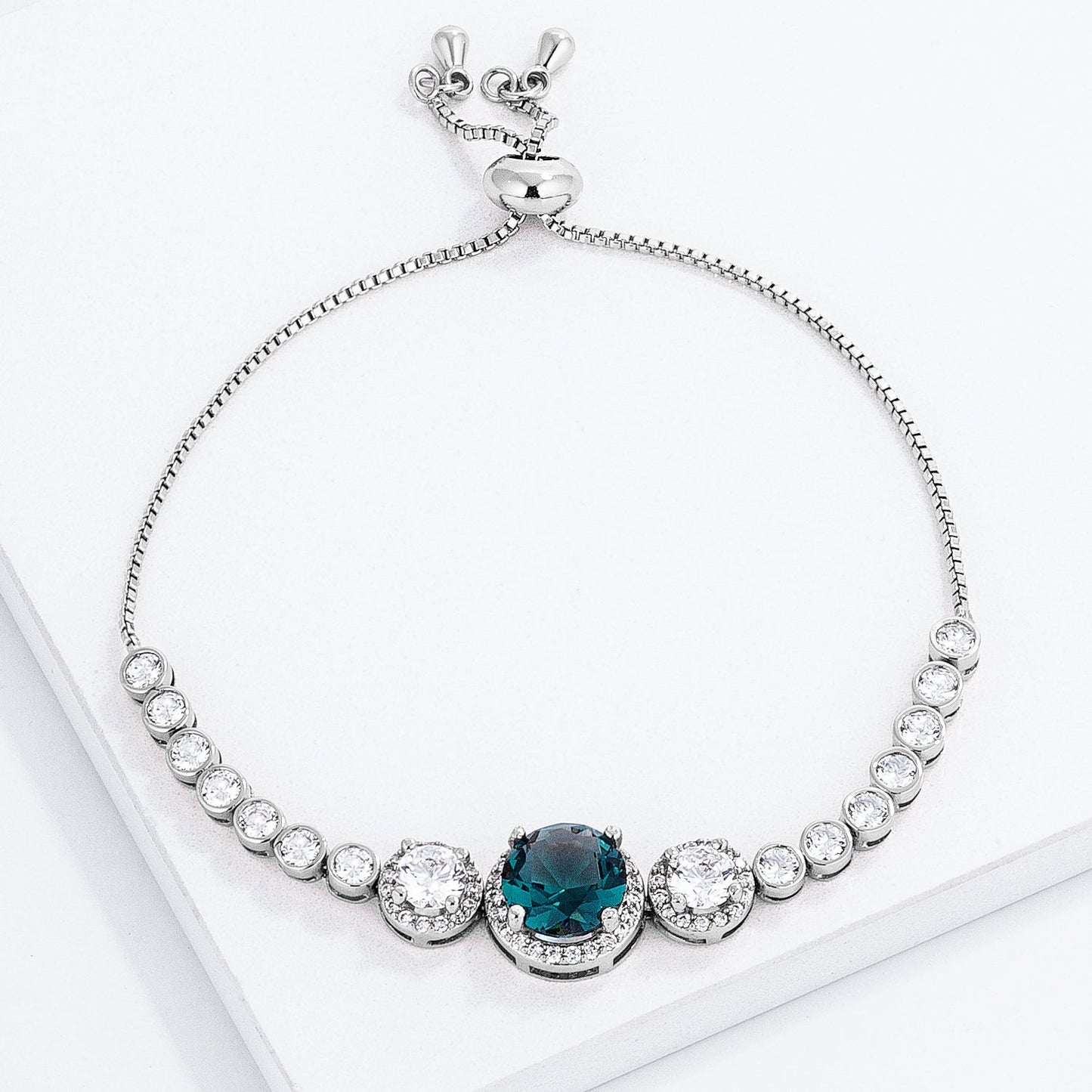 Adjustable Bolo Style Tennis Bracelet