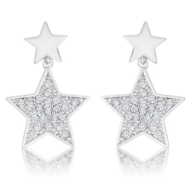 Star Drop Earrings| Silver