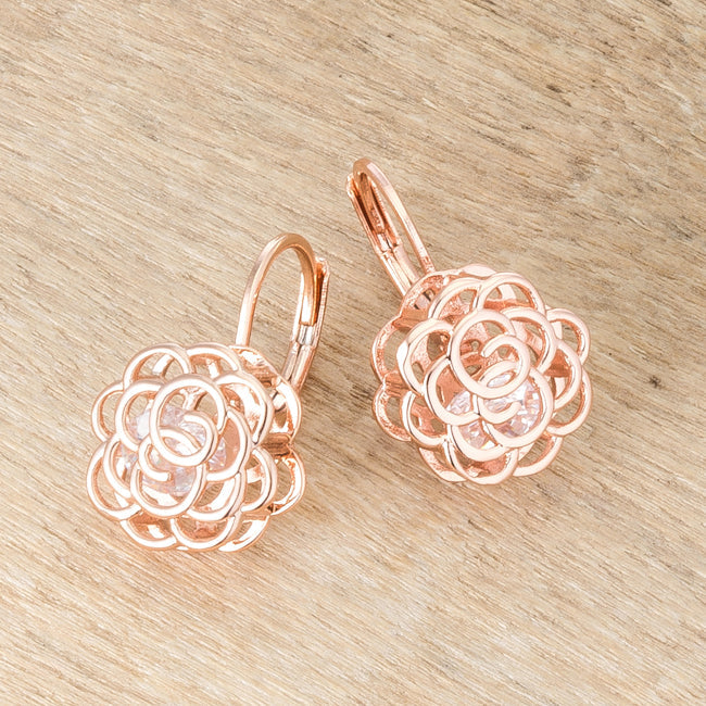 Rose Drop Earrings | Rose Gold