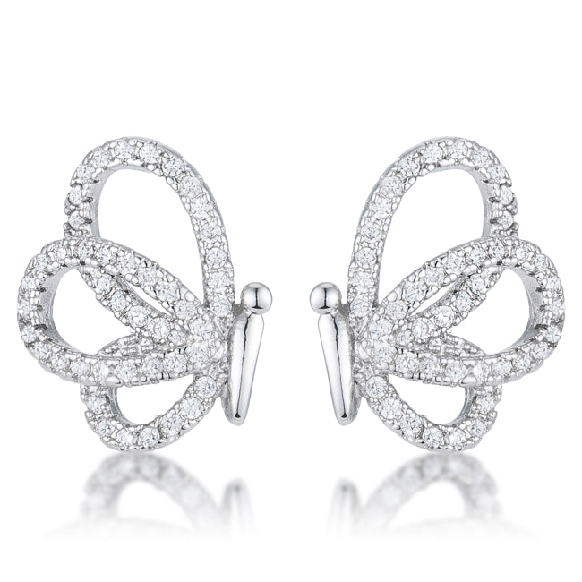 Bea Butterfly Stud Earrings | Silver