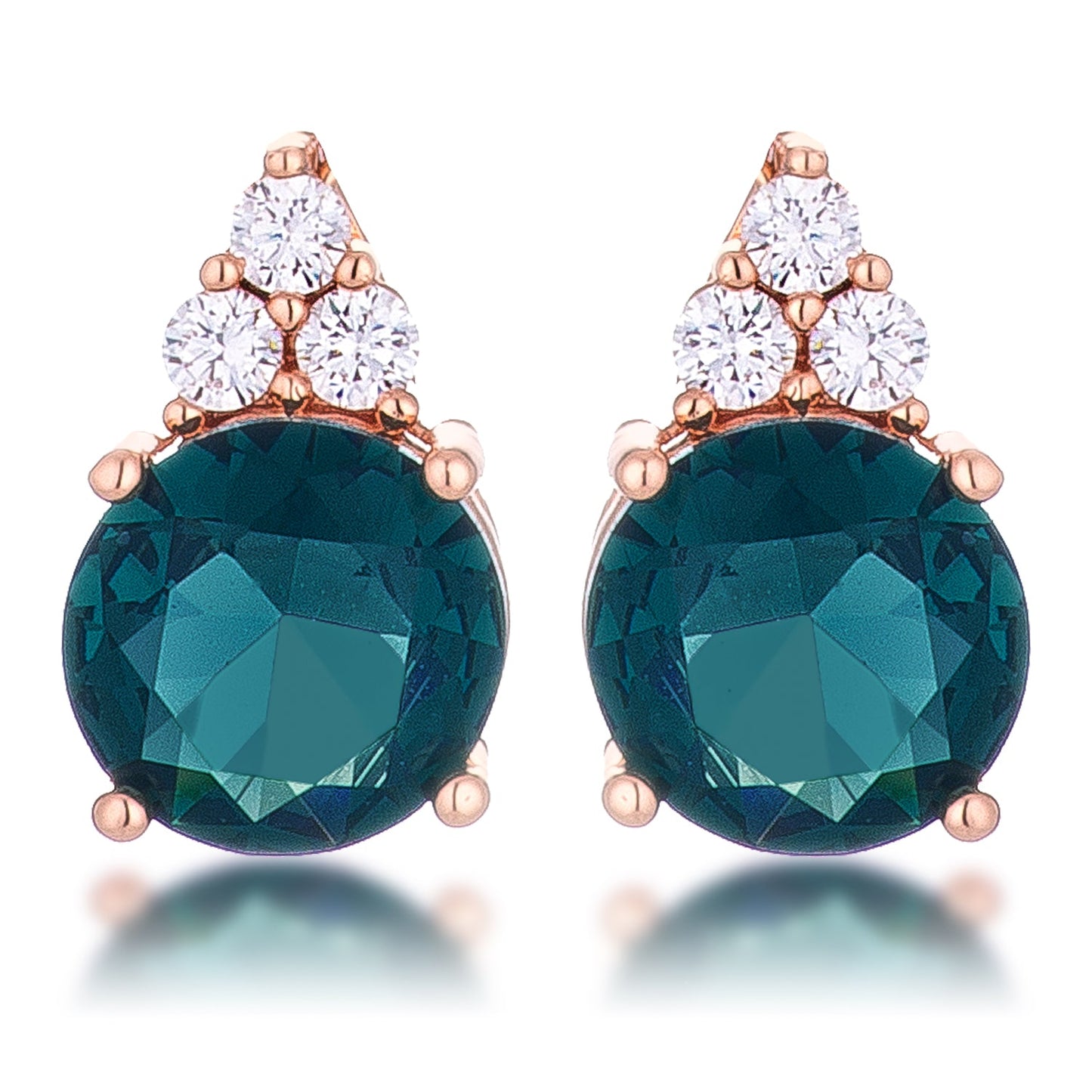 Nova Stud Earring | Blue Green | Rose Gold