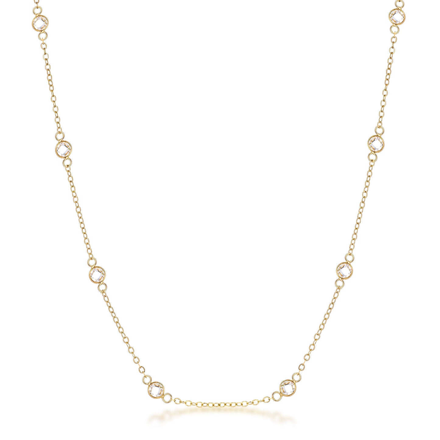 Lecia 16" Round Bezel Saturn Necklace | Gold