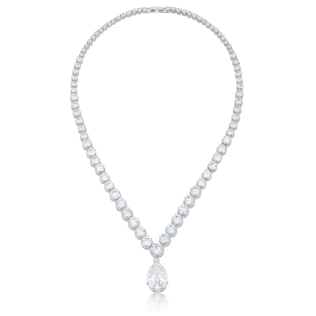 Pear Drop Necklace|Silver