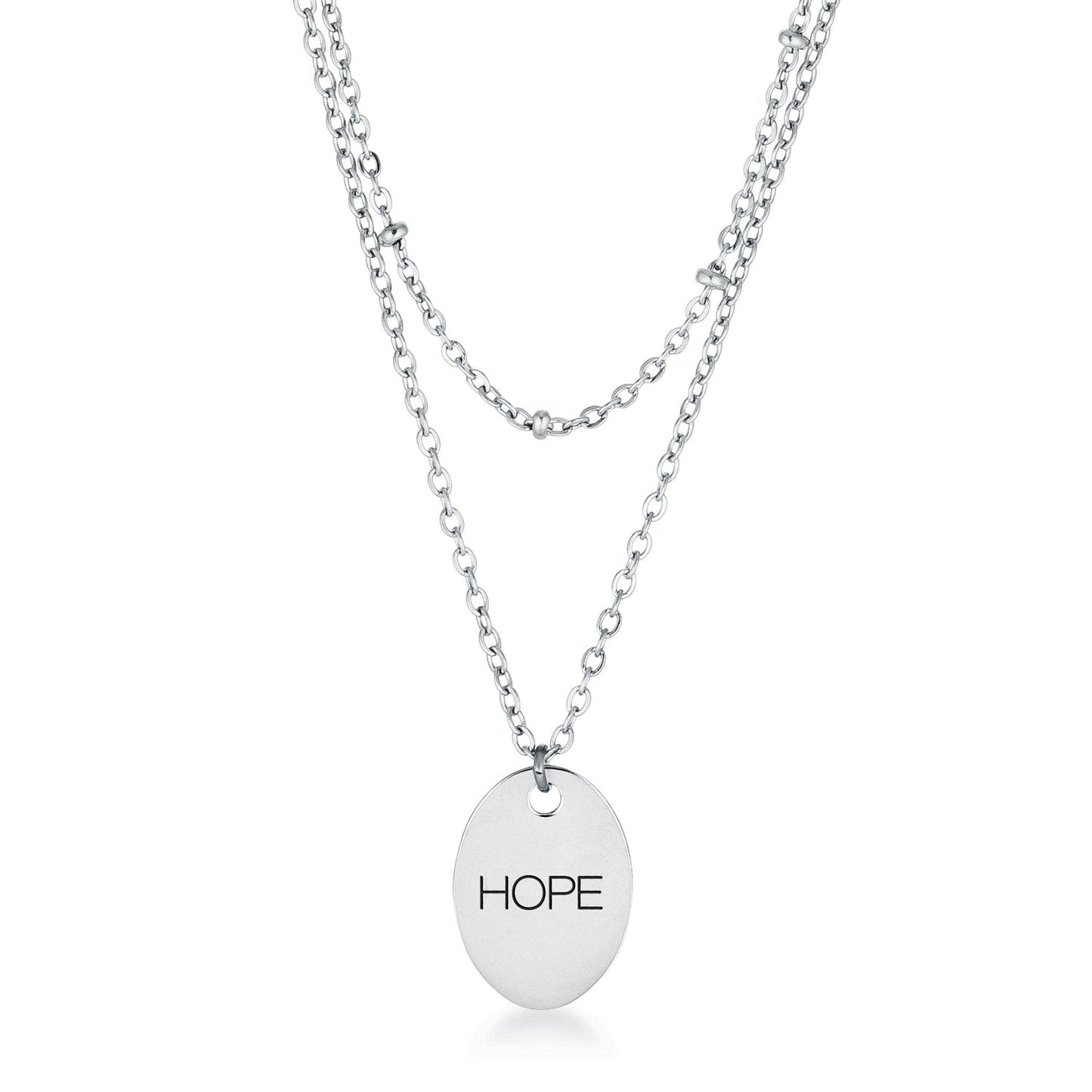 HOPE Double Chain Necklace | Silver
