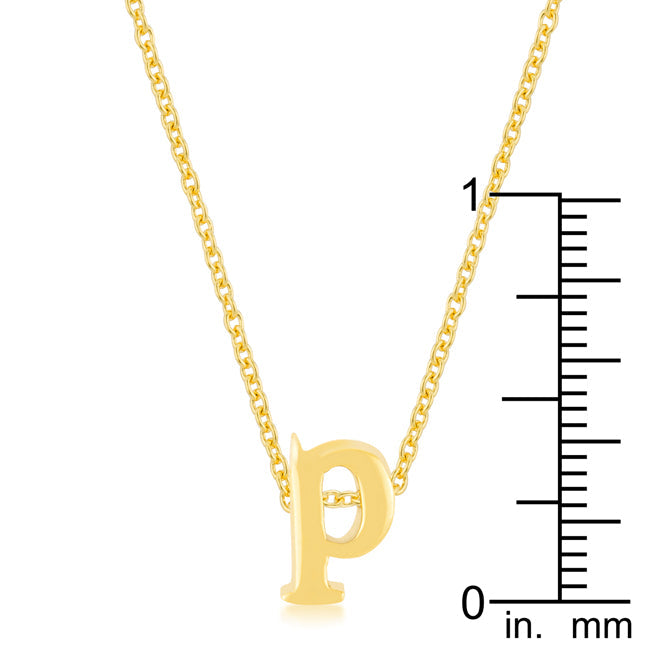 “p” Initial Necklace | Gold