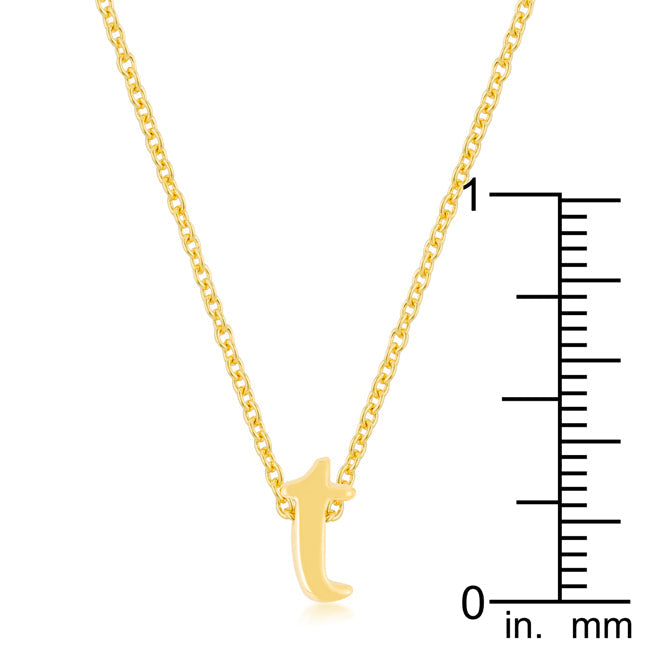 “t” Initial Necklace | Gold