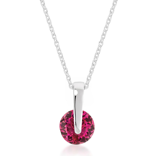 Solitaire Red Pendant| Silver