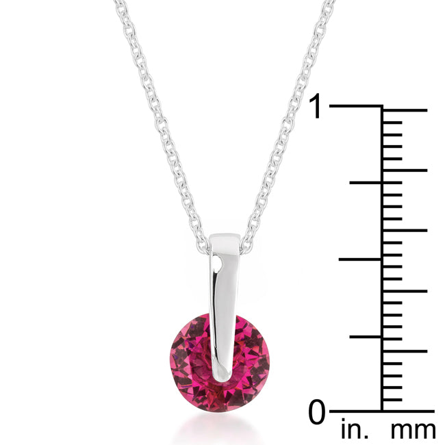 Solitaire Red Pendant| Silver