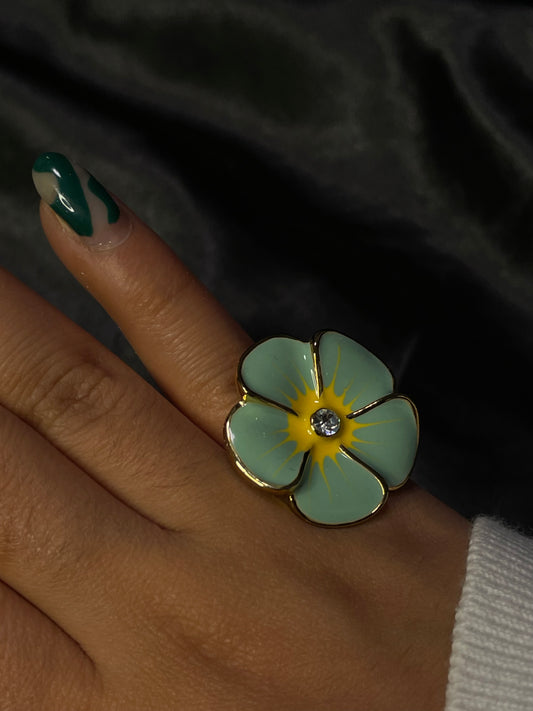 Flower Ring | Light Blue