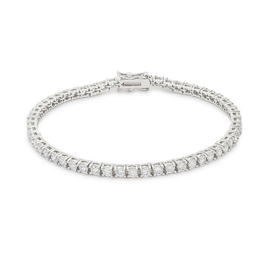 Victoria Tennis 8” Bracelet | Silver Toned