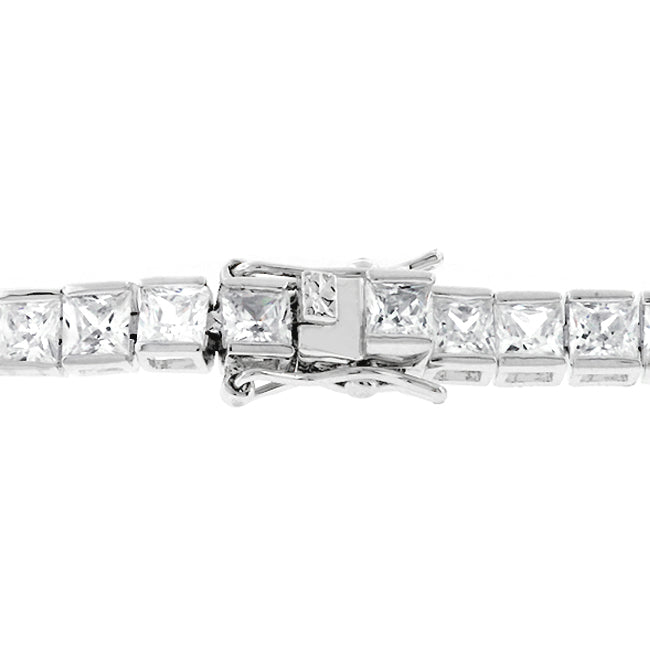 Victoria Tennis Bracelet 7” | Clear | Silver