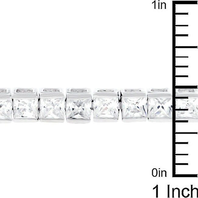 Victoria Tennis Bracelet 7” | Clear | Silver