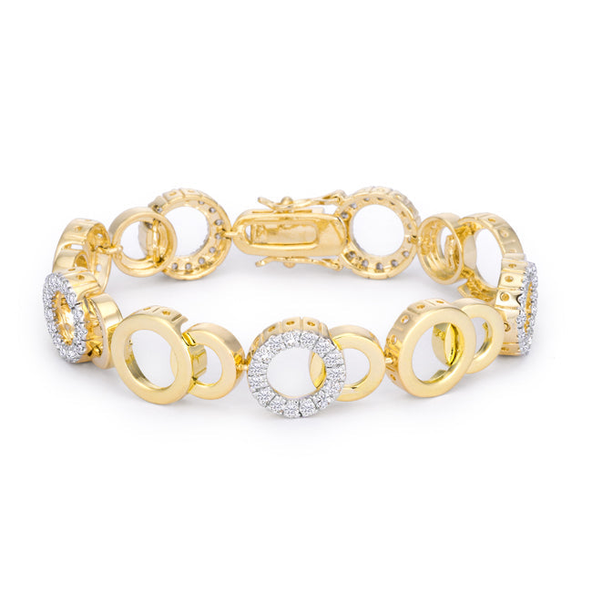 Circle Bijoux 7 Inch Two Tone Bracelet