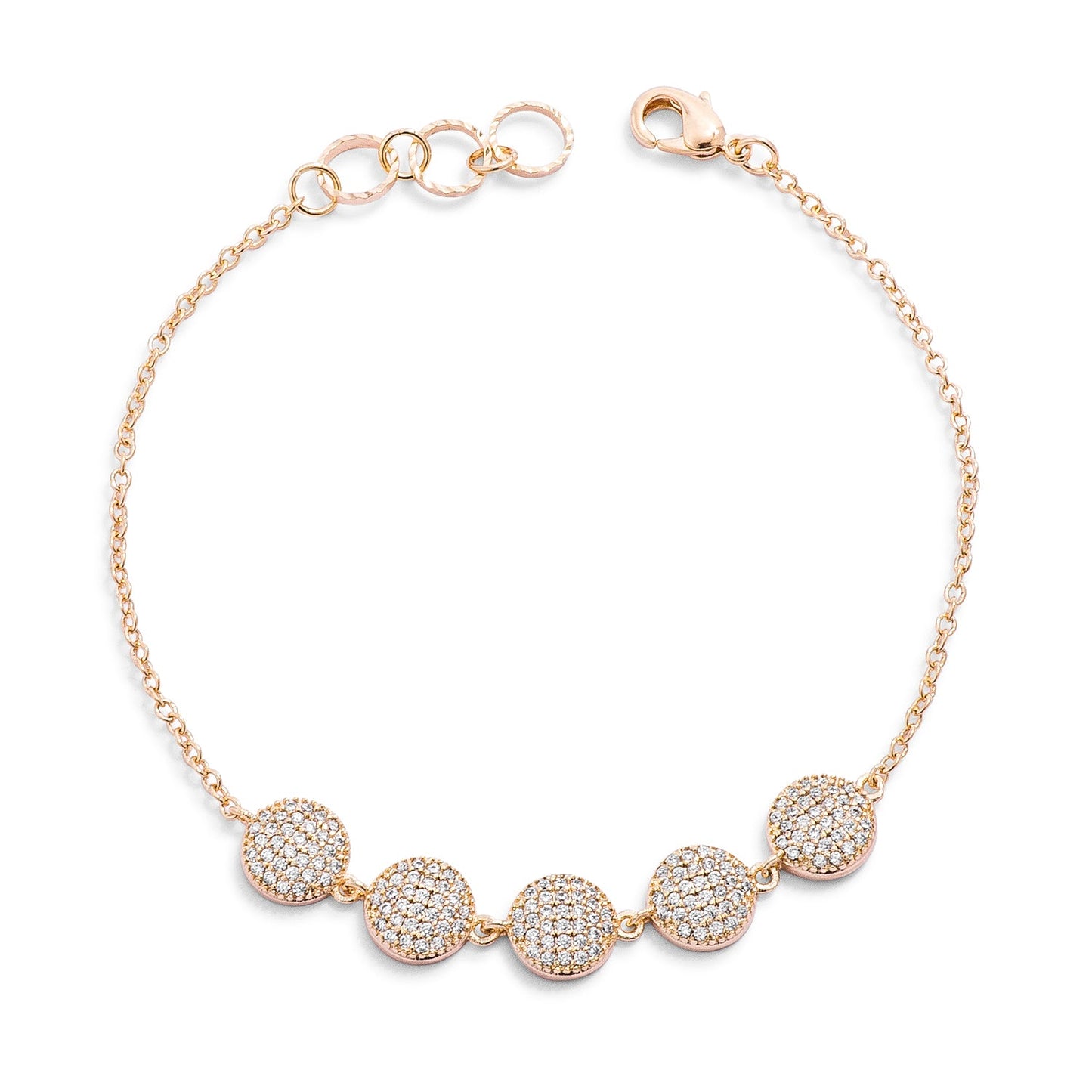 Chic Pavé Disk Bracelet | Gold