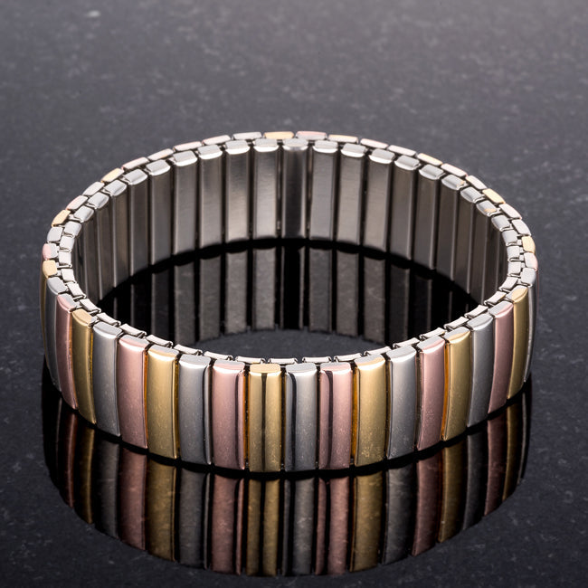 Tritone 14mm Stainless Steel Stretch Bracelet