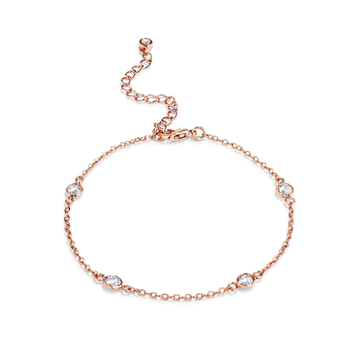 Lecia Round Bezel Saturn Bracelet | Rose Gold