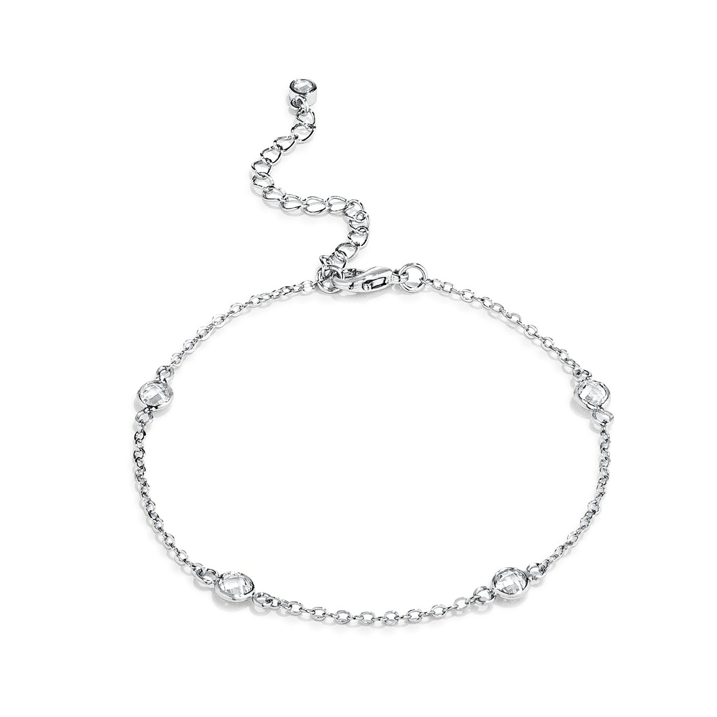 Lecia Round Bezel Saturn Bracelet | Silver