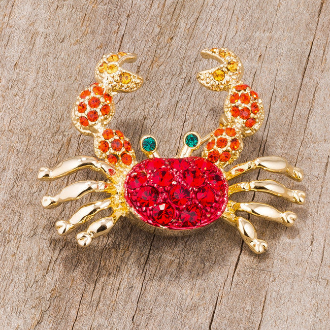 Red Crab Brooch