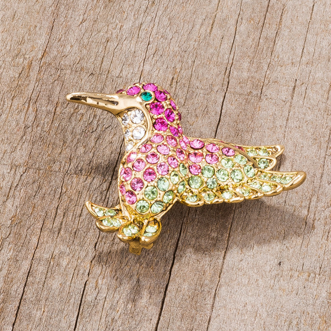 Pink Humming Bird Brooch