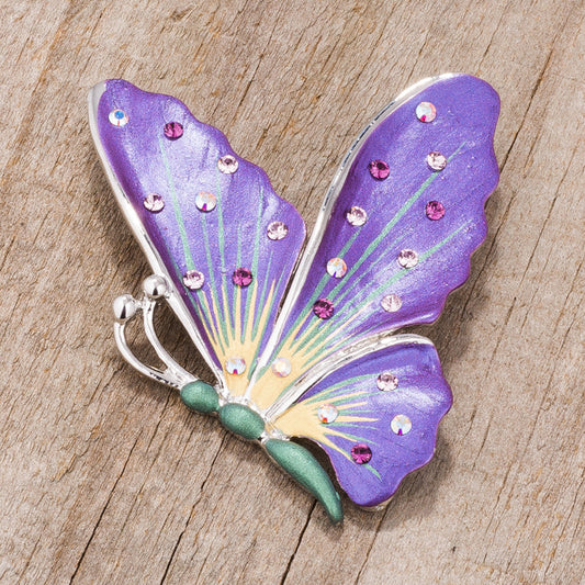 Blissful Purple Butterfly Brooch