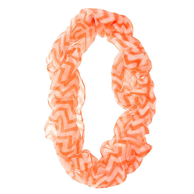 Zig Zag Neon Orange Infinity Scarf