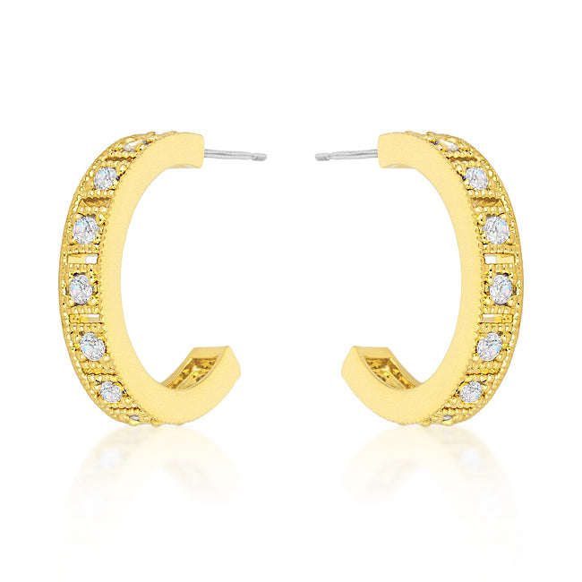 Roma Goldtone Finish Hoop Earrings