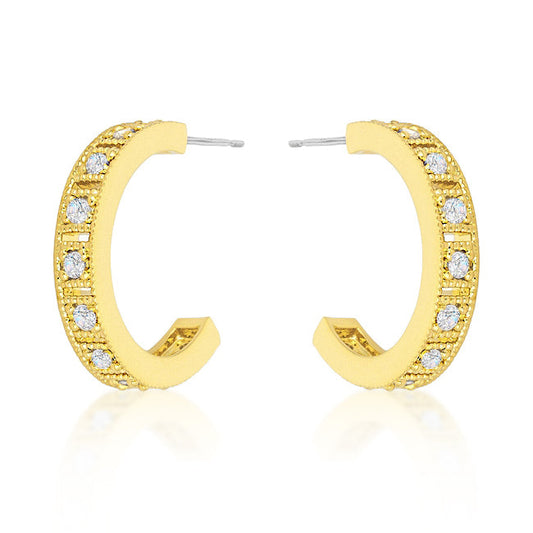 Roma Goldtone Finish Hoop Earrings