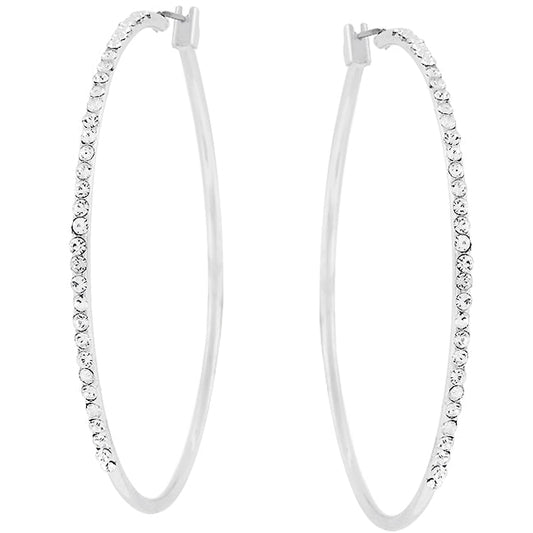 Liza 2 Inch Hoop Earrings | Silver