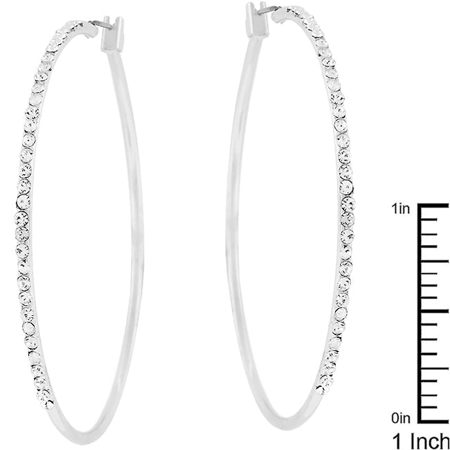 Liza 2 Inch Hoop Earrings | Silver