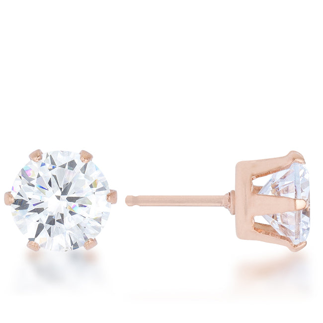 Reign Rose Gold Stainless Steel Stud Earrings