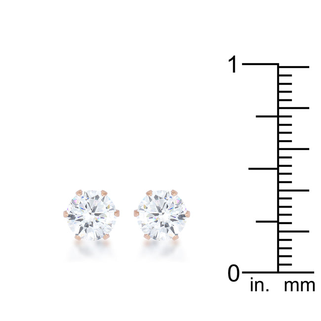 Reign Rose Gold Stainless Steel Stud Earrings