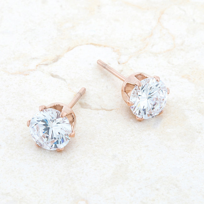 Reign Rose Gold Stainless Steel Stud Earrings