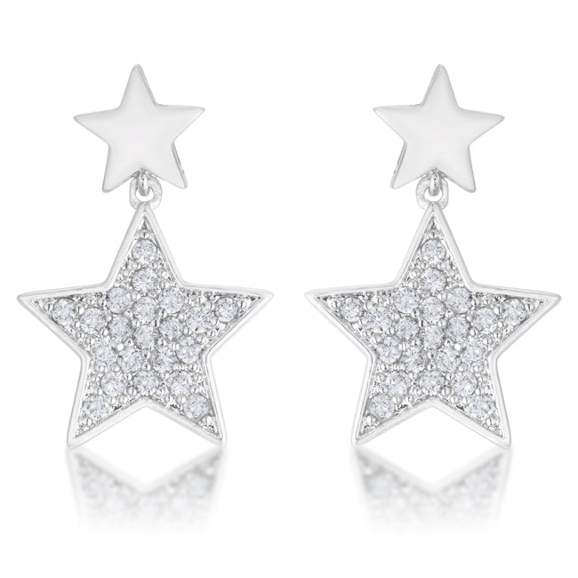 Star Drop Earrings| Silver