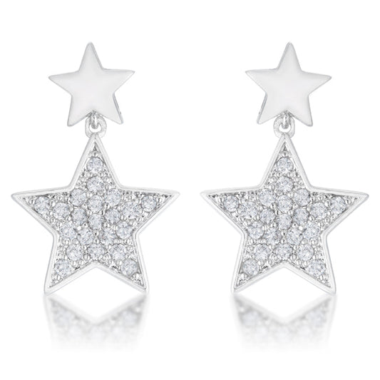 Star Drop Earrings| Silver