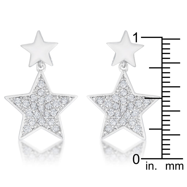 Star Drop Earrings| Silver