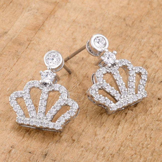 Tabitha Crown Earrings | Silver