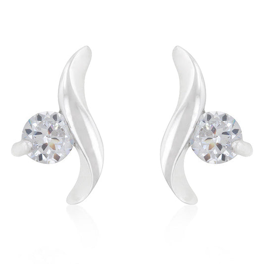 Twisting Solitaire Cubic Zirconia Earrings