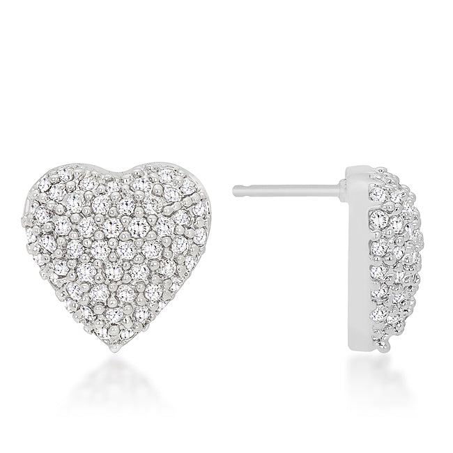 Special Pave Heart Earrings