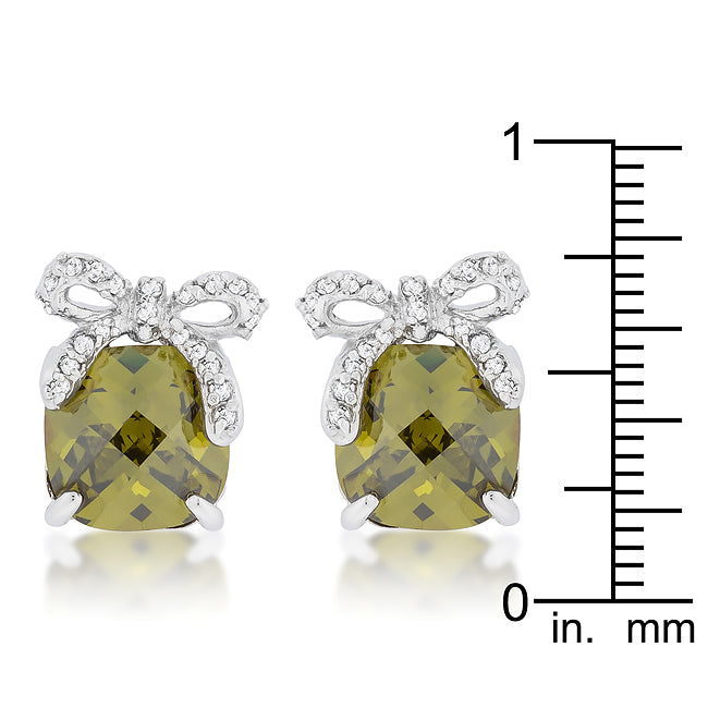 Olivine Drop Earrings with Bow