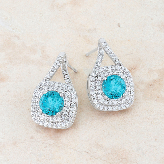 Christal Drop Earrings | Aqua