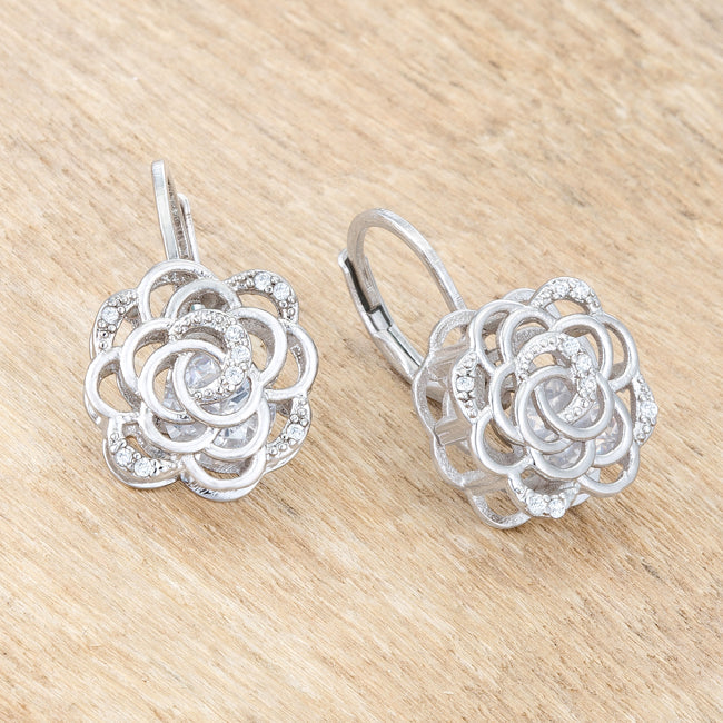 Rose Drop Earrings | Silver