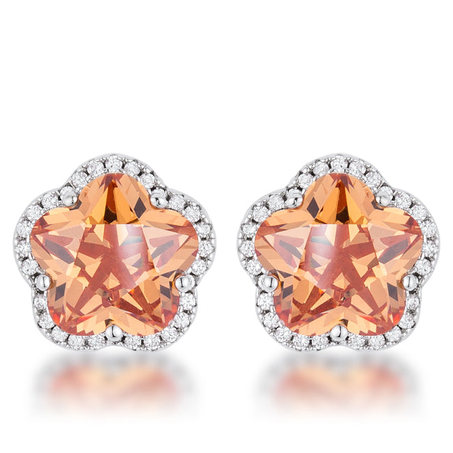 Peachy Floral Stud Earrings