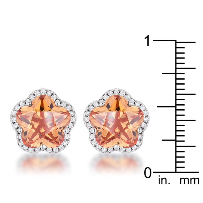 Peachy Floral Stud Earrings