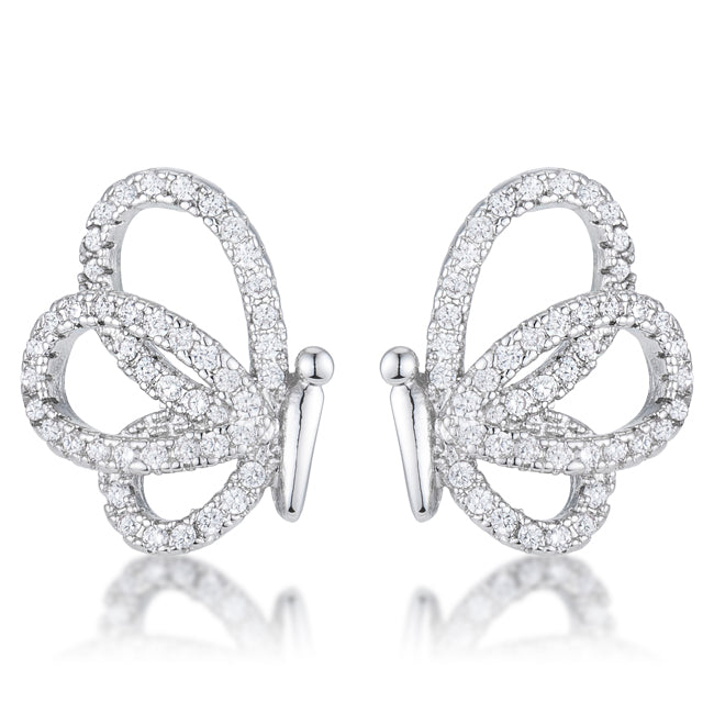 Bea Butterfly Stud Earrings | Silver