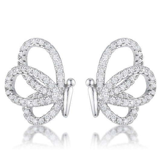 Bea Butterfly Stud Earrings | Silver