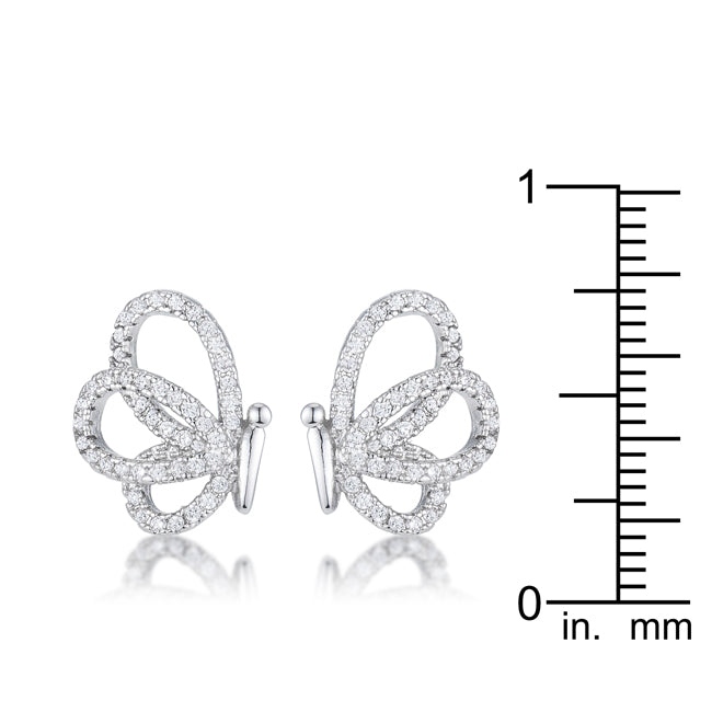 Bea Butterfly Stud Earrings | Silver