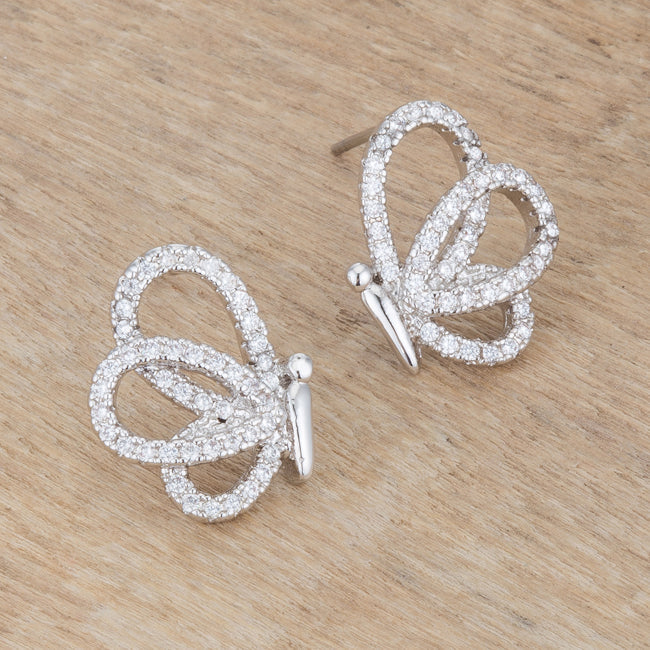 Bea Butterfly Stud Earrings | Silver