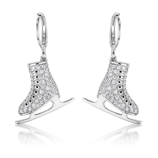 Ice Skate Earrings | Silver