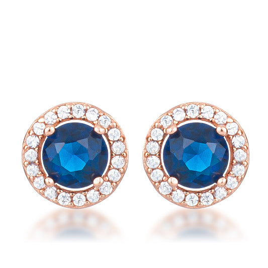 Mist Halo Earring| Rose Gold | Sapphire